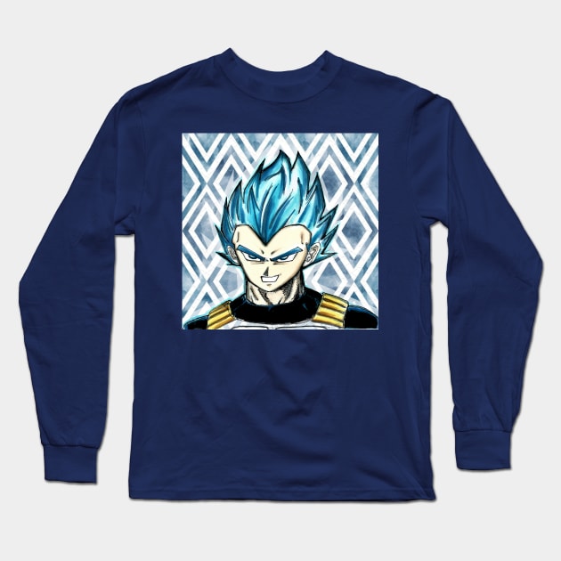 super saiyan the prince vegeta Long Sleeve T-Shirt by jorge_lebeau